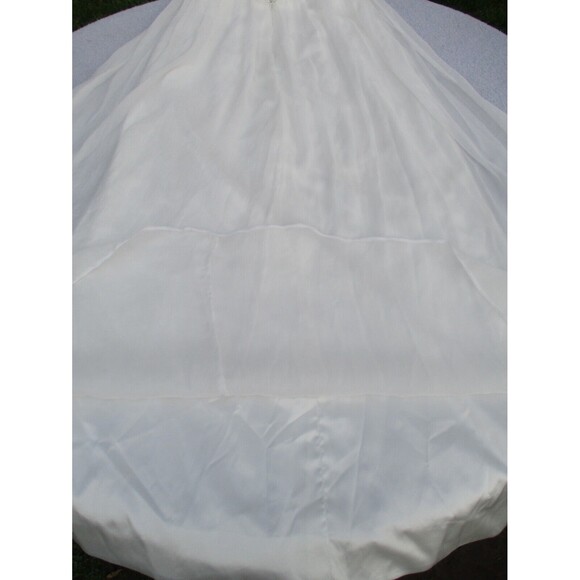 Long Evening Halter Dress Women’s Sz 2 Pure White Chiffon Satin Prom Wedding - Picture 11 of 16
